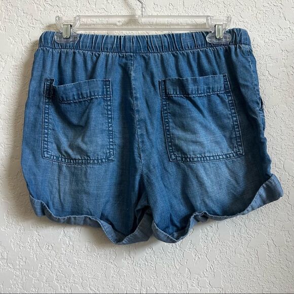 Cloth & Stone Chambray Drawstring Cuffed Shorts Women's Size Extra Small - Picture 3 of 7